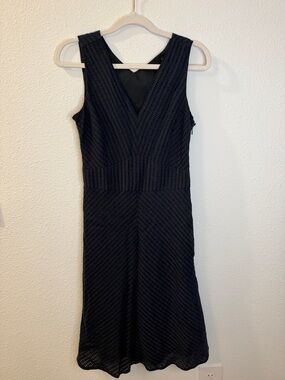 Banana Republic Navy Blue Midi Dress 0 Career Office Classic Sleeveless Chic